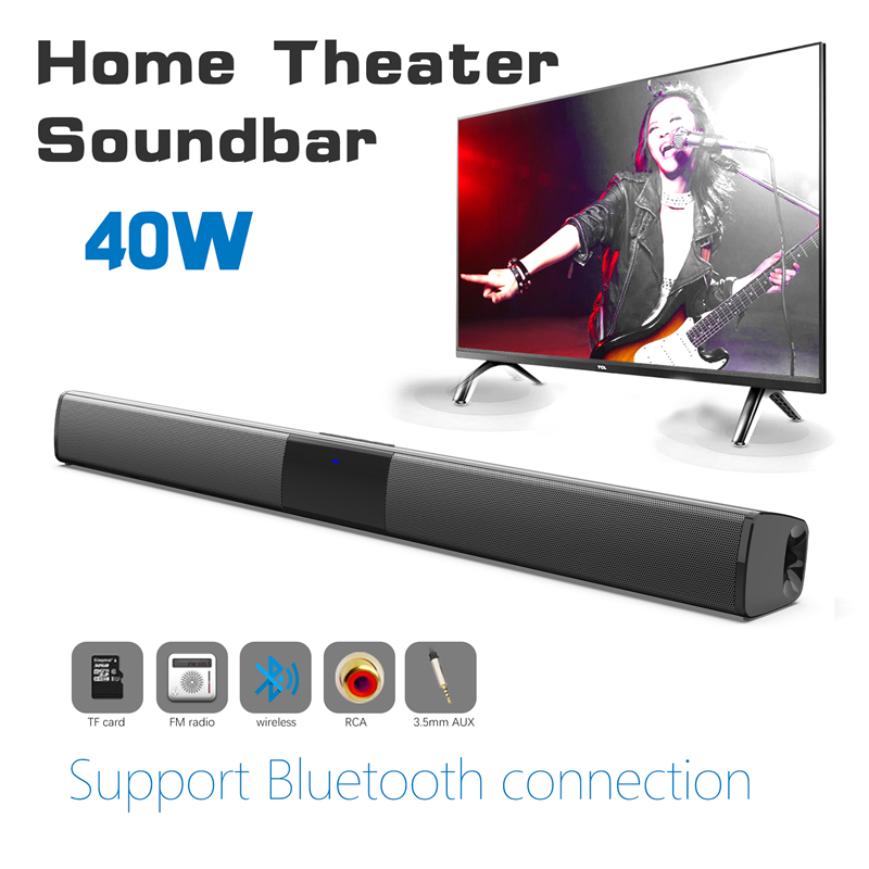 Home Cinema Audio System - 40W Wireless Bluetooth 5.0 Soundbar Speaker