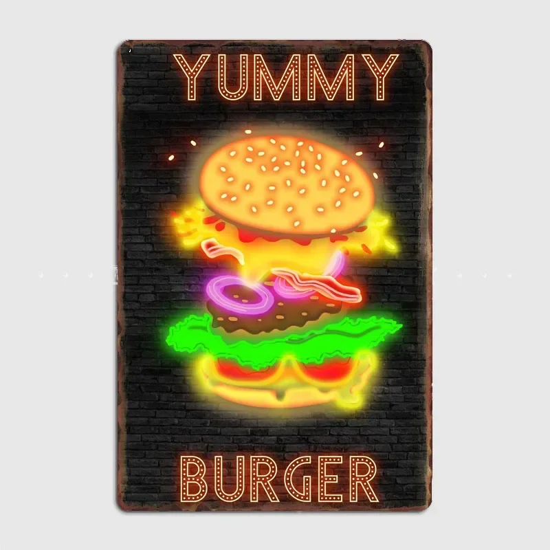 BURGER Food Neon Sign Metal Si - огляд і ціна Home Cinema Food