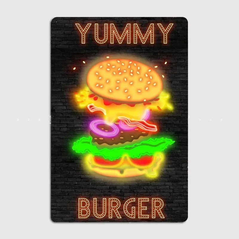 BURGER Food Neon Sign Metal Si - огляд і ціна Home Cinema Food