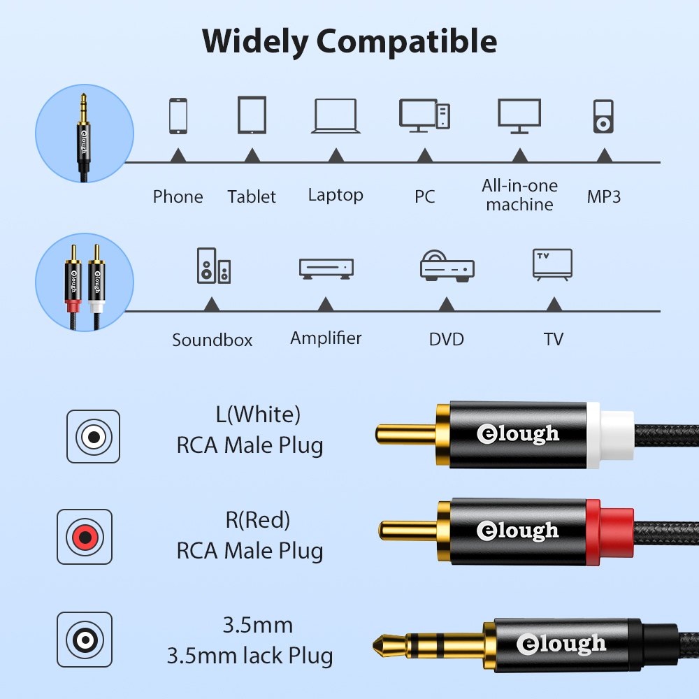 Elough RCA Cable AUX RCA Speak - огляд і ціна Home Cinema Heos