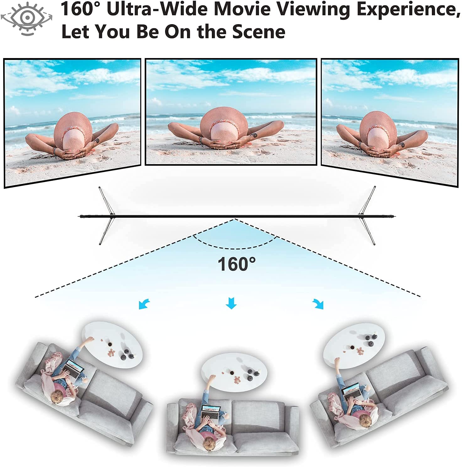 120 inch Portable Projector Sc - огляд і ціна Home Cinema Blanc