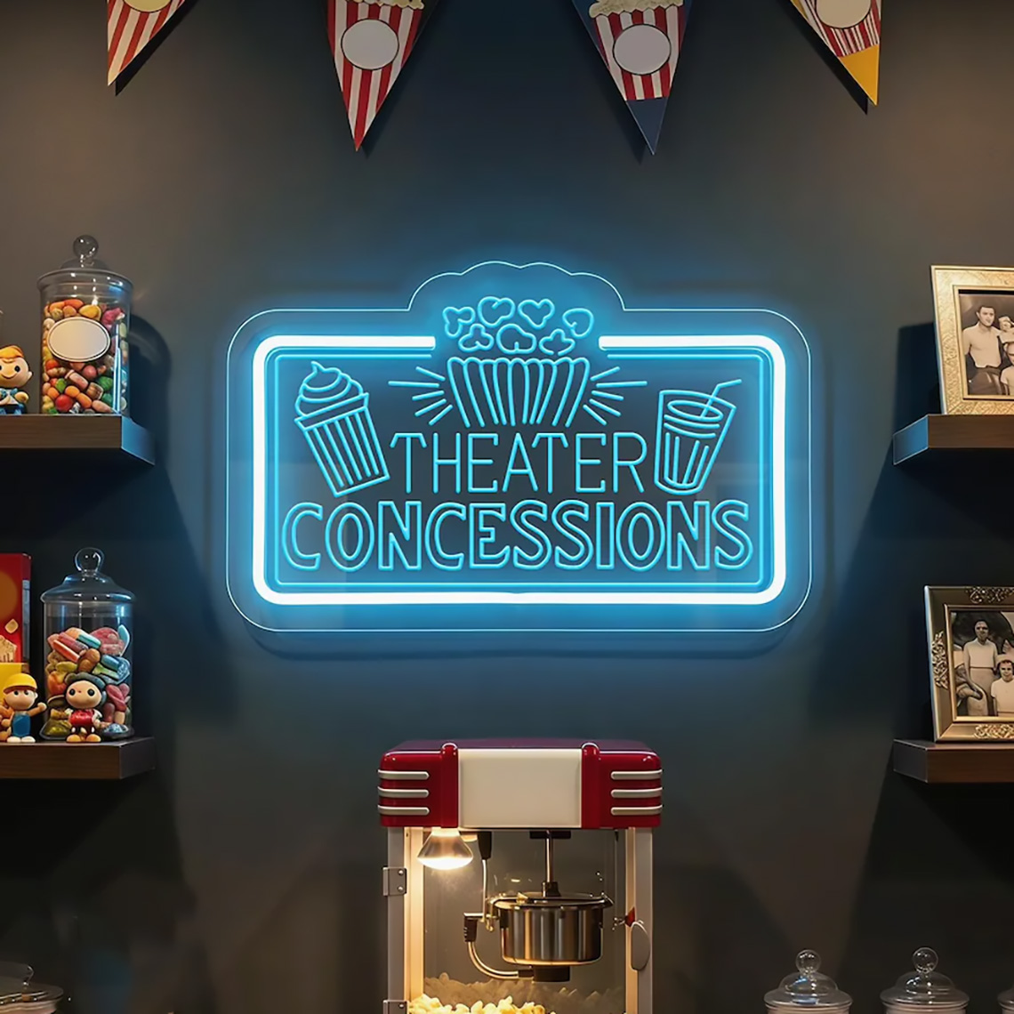 Theater Concessions Neon Sign  - огляд і ціна Home Cinema Food