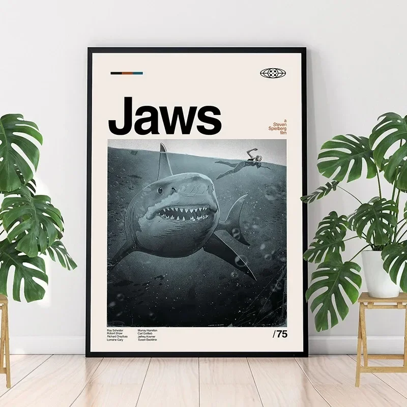 Minimalist Art Jaws Movie Post - огляд і ціна Home Cinema Interiors