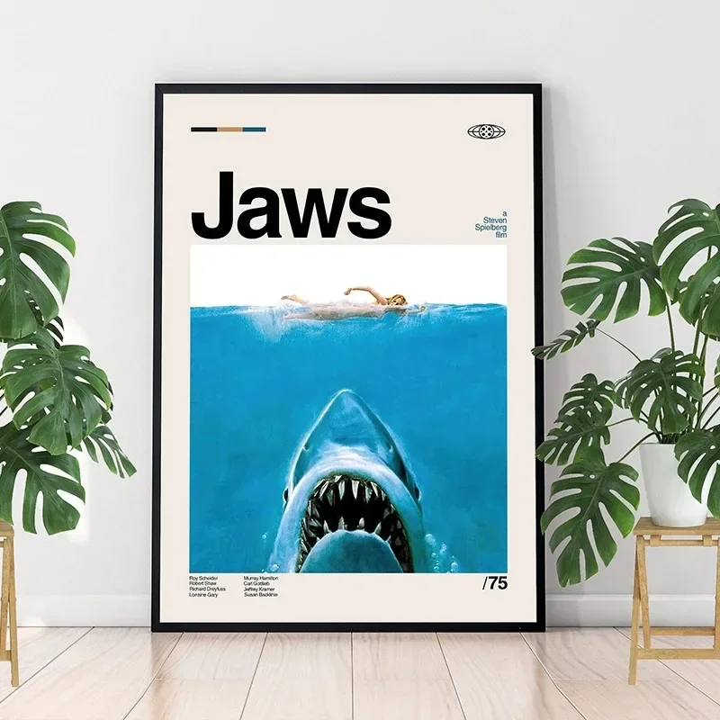 Minimalist Art Jaws Movie Post - огляд і ціна Home Cinema Interiors
