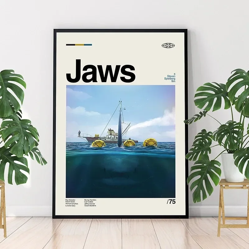 Minimalist Art Jaws Movie Post - огляд і ціна Home Cinema Interiors