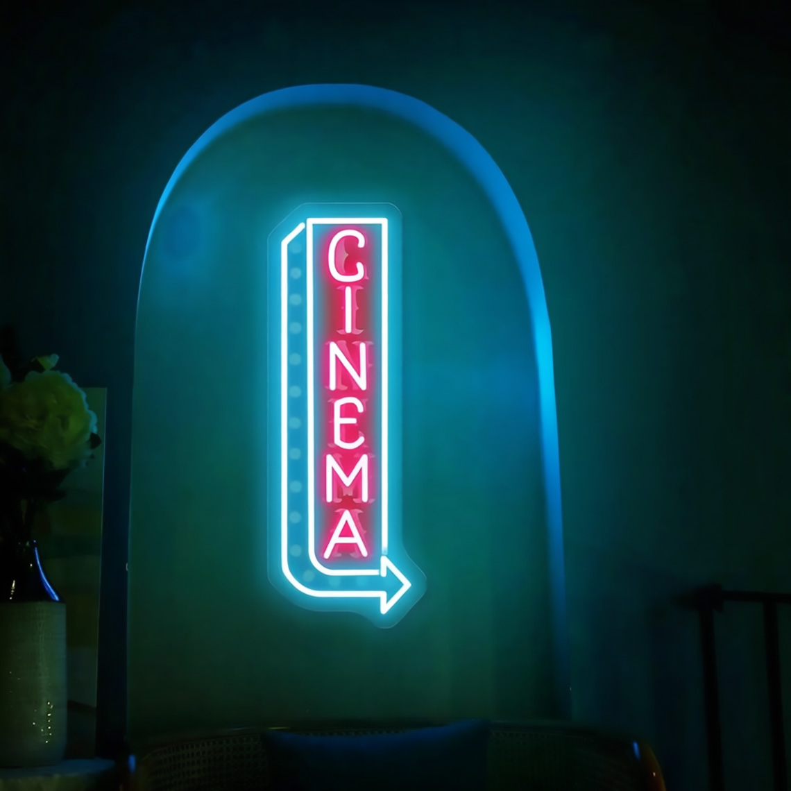 Cinema Neon Sign Cinema Popcor - огляд і ціна Home Cinema Food