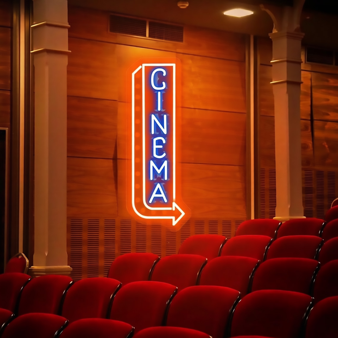 Cinema Neon Sign Cinema Popcor - огляд і ціна Home Cinema Food