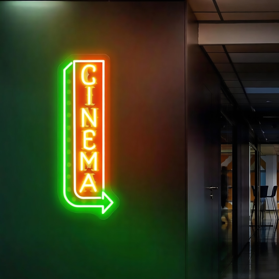 Cinema Neon Sign Cinema Popcor - огляд і ціна Home Cinema Food