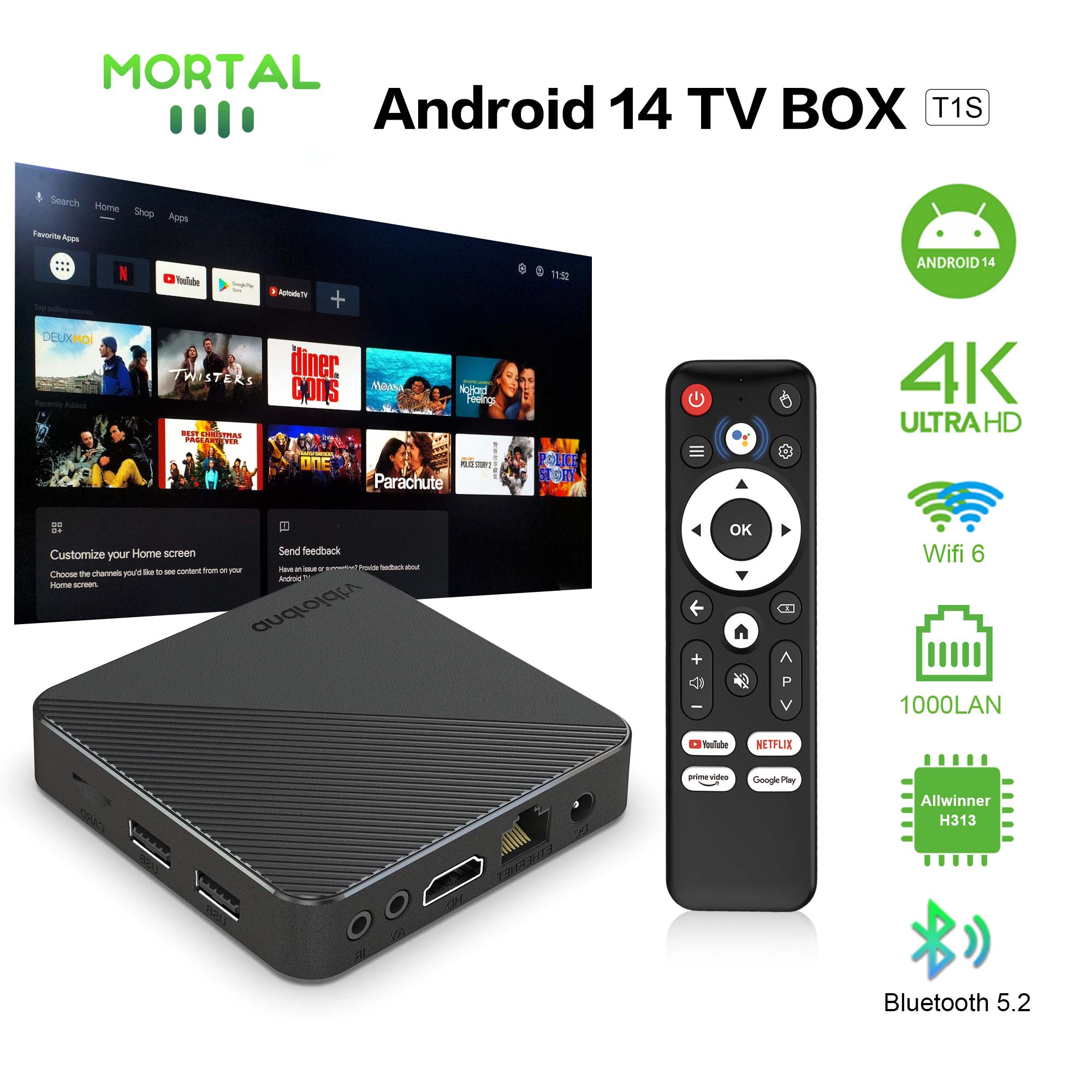 Android14 TV Box Smart Home Th - огляд і ціна Home Cinema Google
